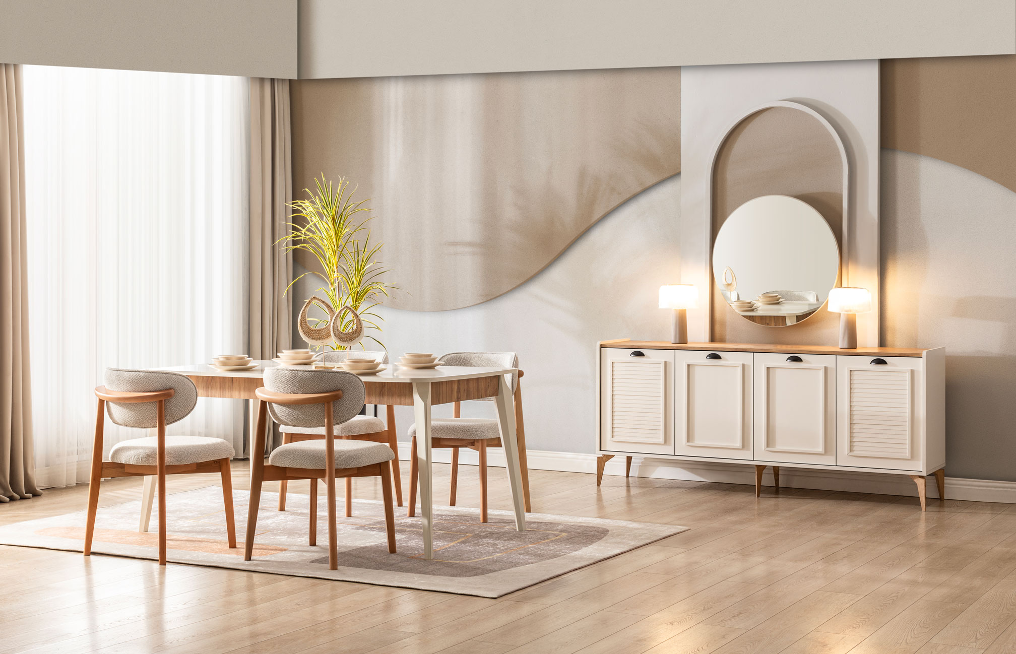 Retro Yemek Odası Takımı